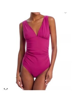 Chiara Boni La Petite Robe V Neck One Piece Swimsuit Size 12 NWT